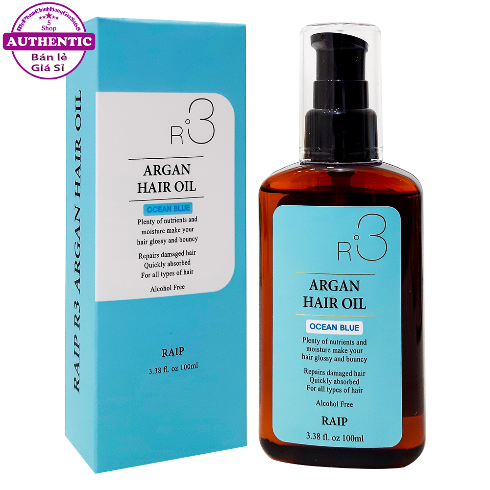 Dầu Dưỡng Tóc RAIP R3 Argan Hair Oil Phục Hồi Tóc Hư Tổn - OCEAN BLUE (XANH DƯƠNG)