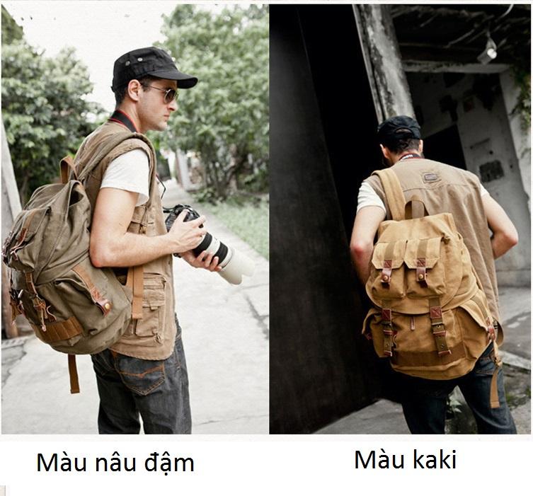 Balo máy ảnh canvas half photo.