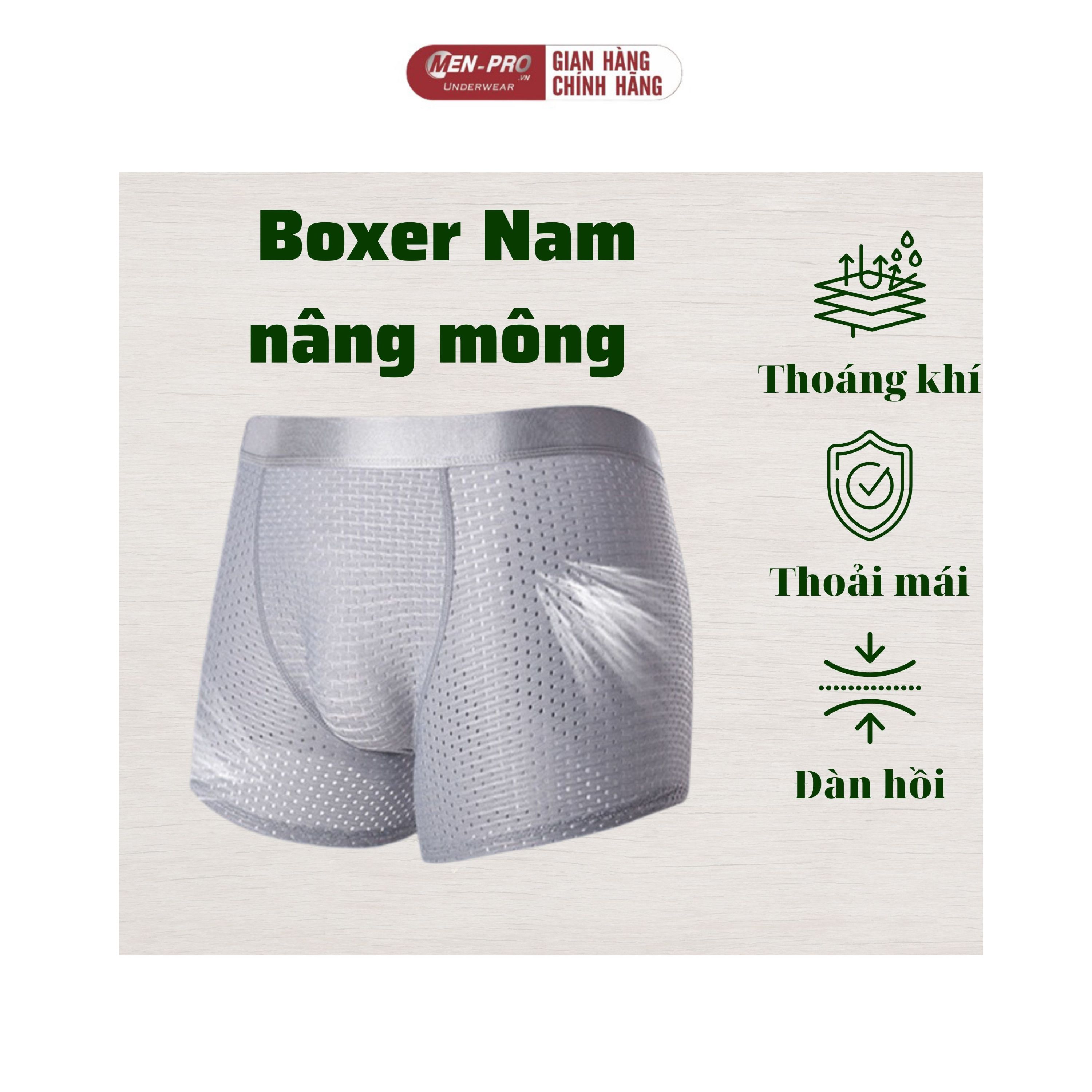 Quần Boxer Nam độn mông Men pro.vn cao su non cao cấp, giúp bờ mông đầy đặn và tròn trịa, không dấu vết - HAMY-STORE