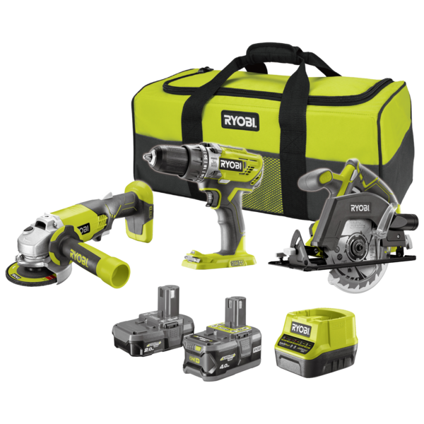 Combo kit không dây ryobi 18v 3pce w / 2 btry r18ck3-c24x