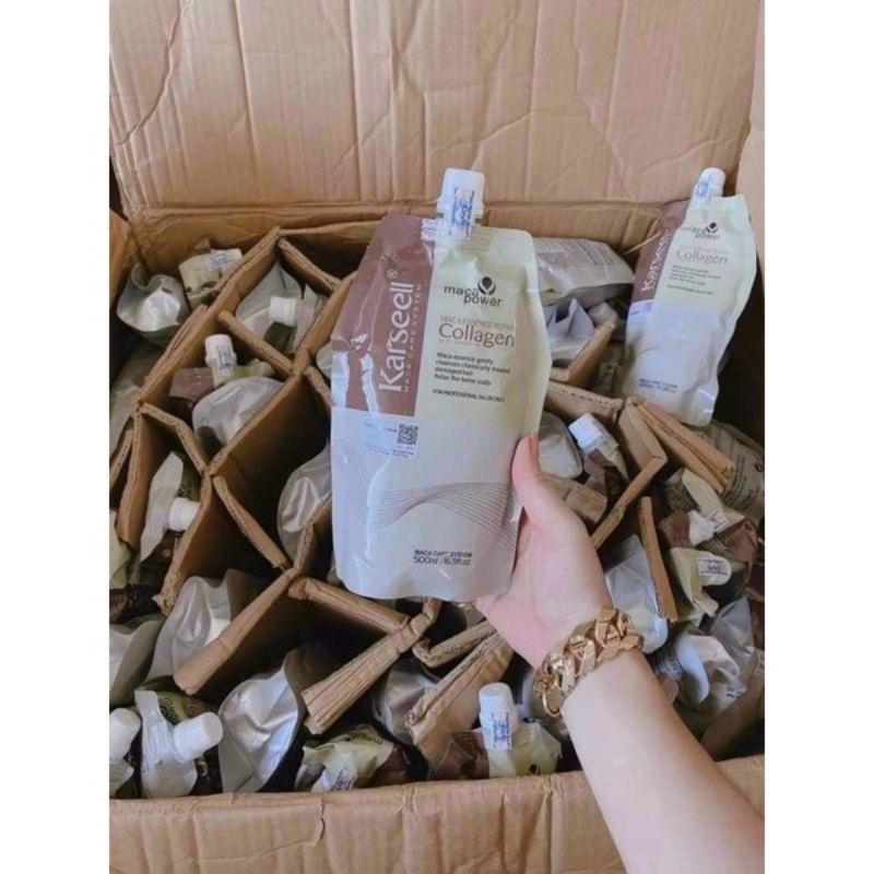 Ủ tóc kareseell , kem hấp - ủ - xả phục hồi tóc bưởi grapefruit siêu mềm mượt dạng túi 500ml