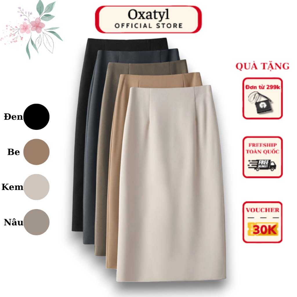 Chân váy xuông công sở dài 65cm công sở Oxatyl V55