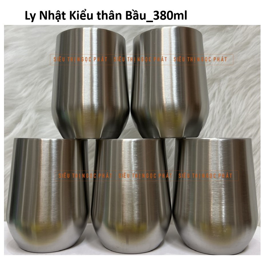 Ly/ cốc NHẬT kiểu dáng thân bầu miệng rộng_Hàng Nhật Bãi_380ML