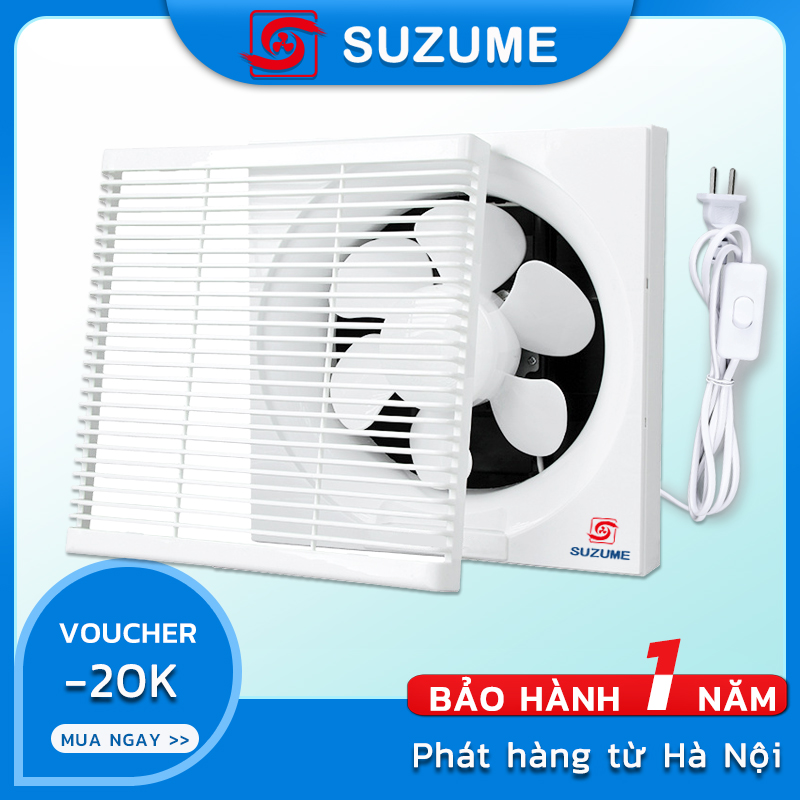 2 chiều Quạt thông gió Quạt hút mùi nhà bếp phòng ngủ nhà tắm Quạt hút gắn tường 6 8 10 inch Có dây rút -「SUZUME」