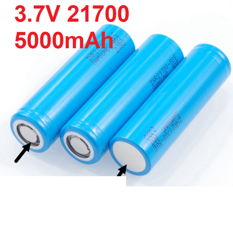 Pin sạc 21700 3.7v dung lượng 5000mah dòng xả 8a-10a samsung 2 đầu phẳng