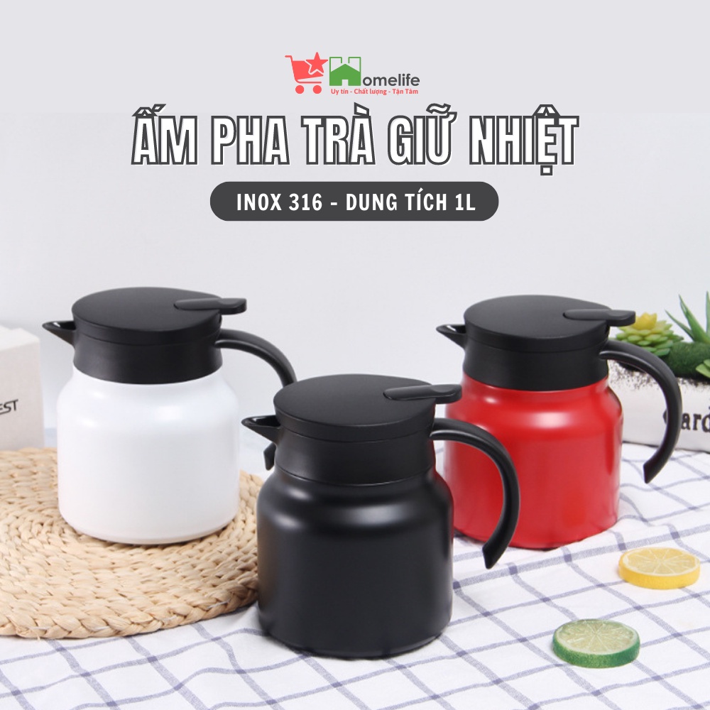 Bình pha trà giữ nhiệt có lưới lọc dung tích 800ml, inox 316 cao cấp - Ấm nước pha trà giữ nhiệt 12 tiếng có bộ lọc trà