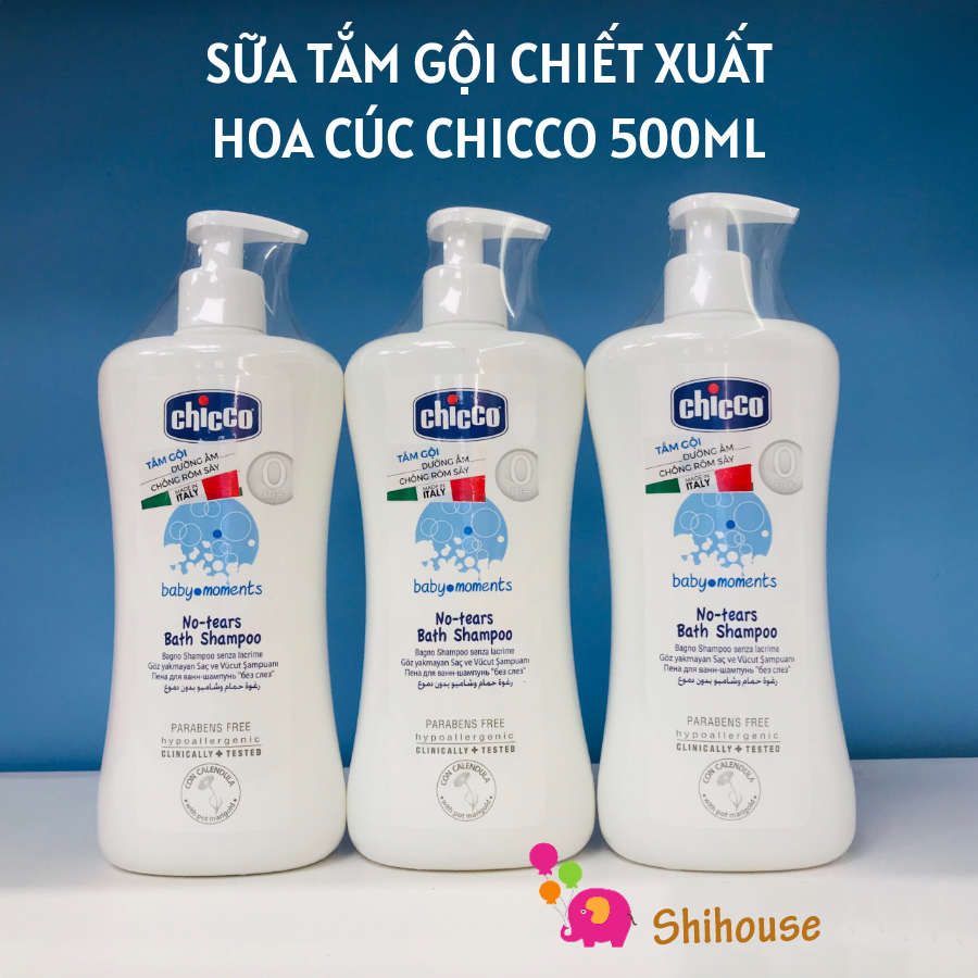 Sữa tắm gội Chicco 500ml vòi nhấn và 200ml