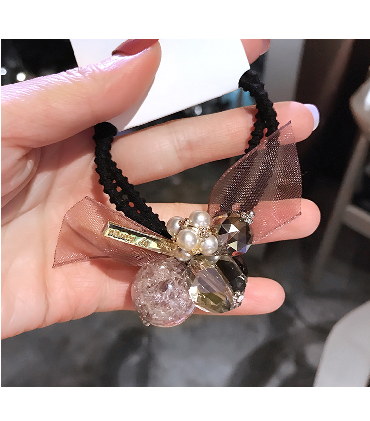 Dây buộc tóc đính hạt charm siêu xinh Hàn Quốc cao cấp