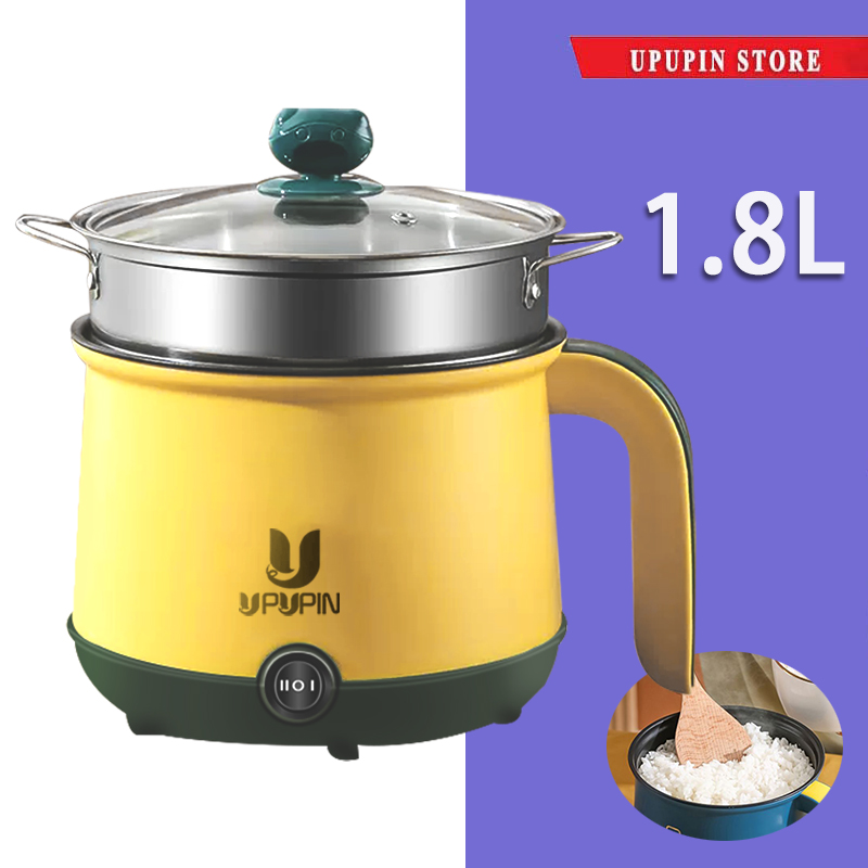 Upupin1.8l nồi cơm điện mini đa năng 2 tầng nấu và hấp mì chống dính nồi cơm điện bảo hành 6 tháng
