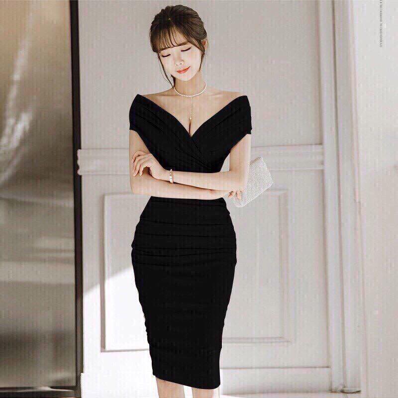 Đầm ôm body cổ V sang trọng