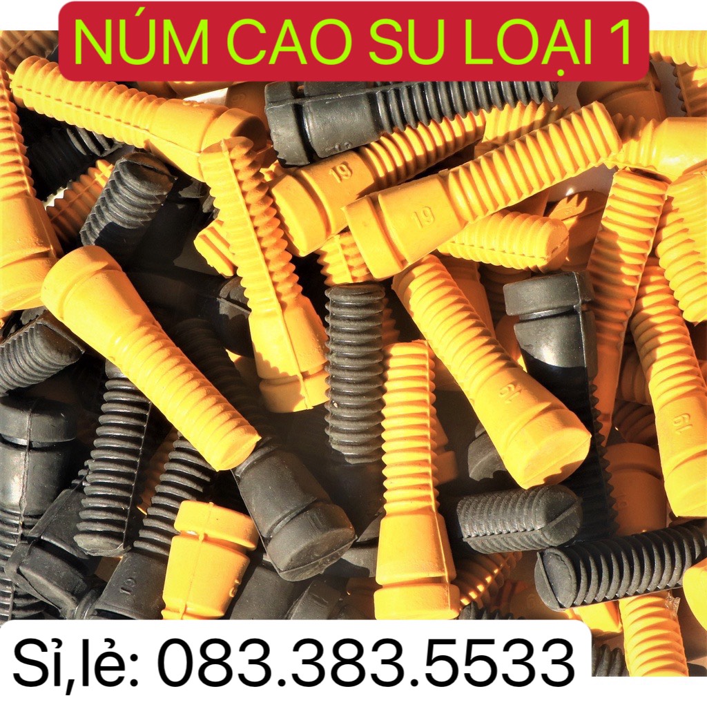 50 Núm cao su máy vặt lông gà, lông vịt màu đen + vàng, chất liệu cao su thiên nhiên cao cấp mềm dẻo, độ bền cao - chính hãng