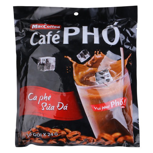 Cà phê sữa đá cafe phố, bịch 30 gói