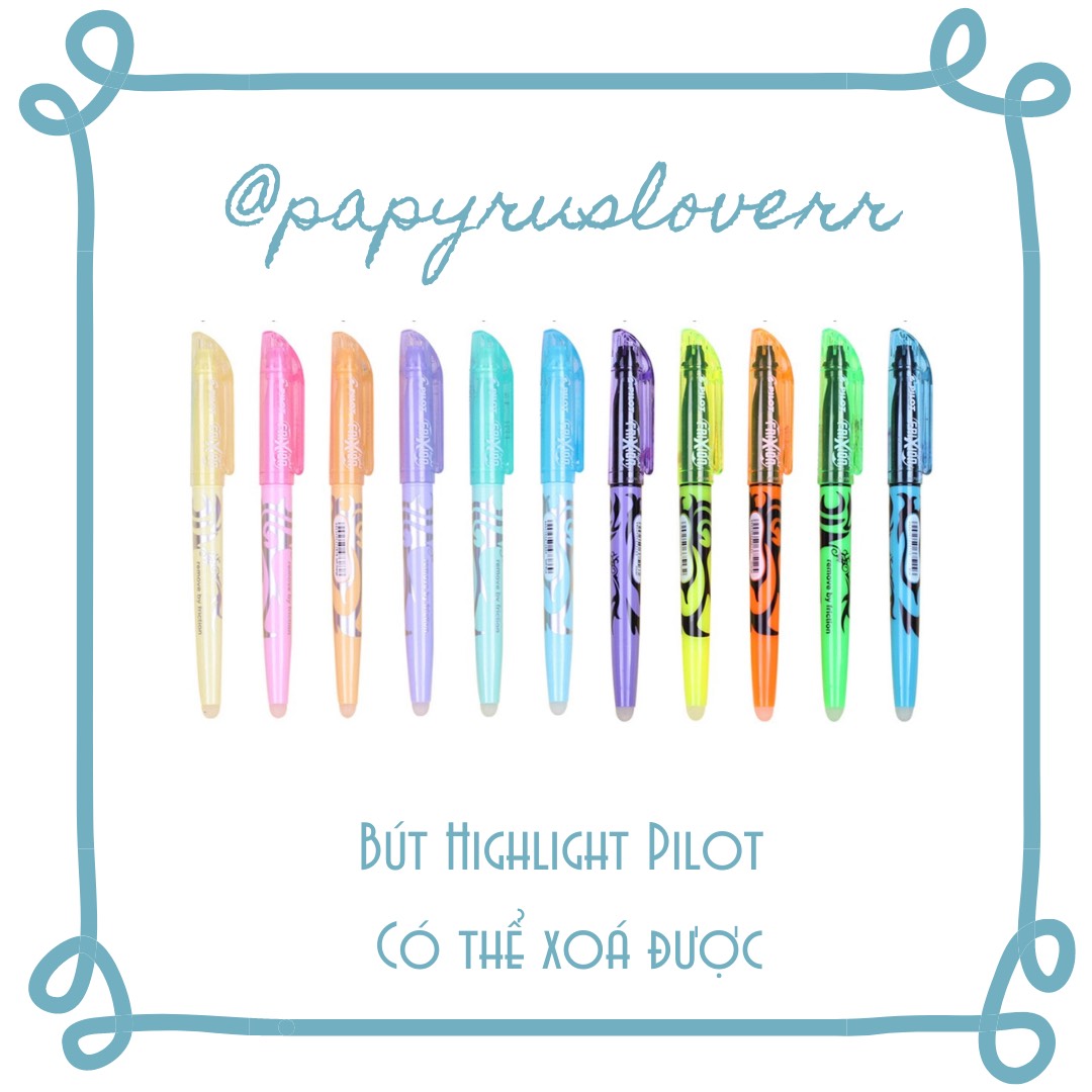 [Papyrus Lover] Bút Highlight Frixion Pilot có thể xóa được tông màu Pastel