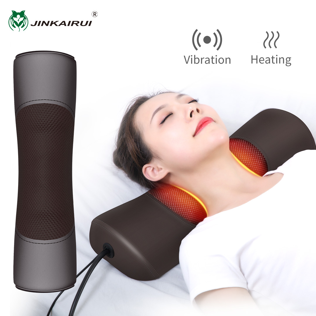 Jinkairui Gối giữ ấm và mát xa cho cổ và eo trị liệu từ tính giúp khôi phục lại đường cong đốt sống cổ - INTL