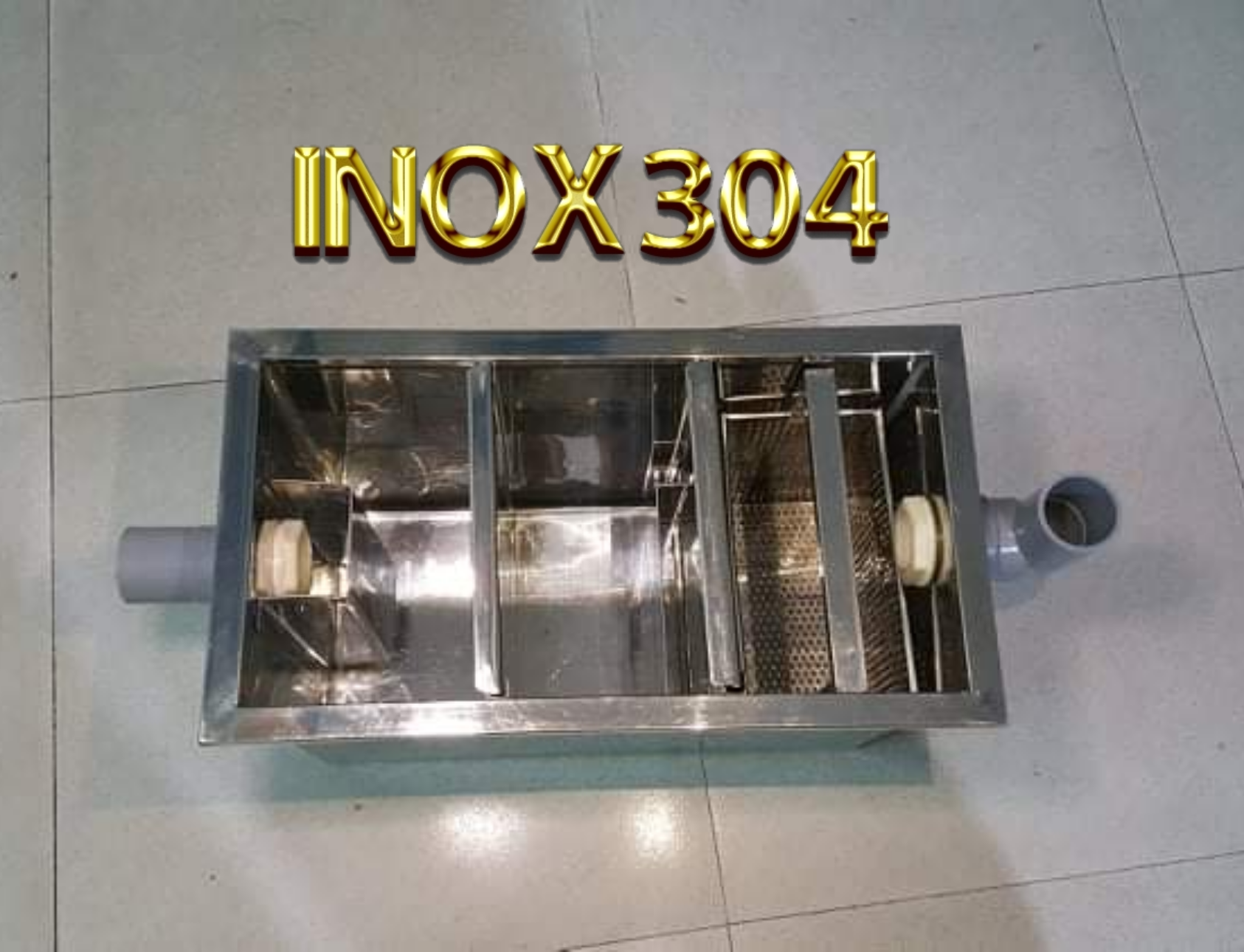 Bể tách dầu mỡ inox 304 sáng bóng