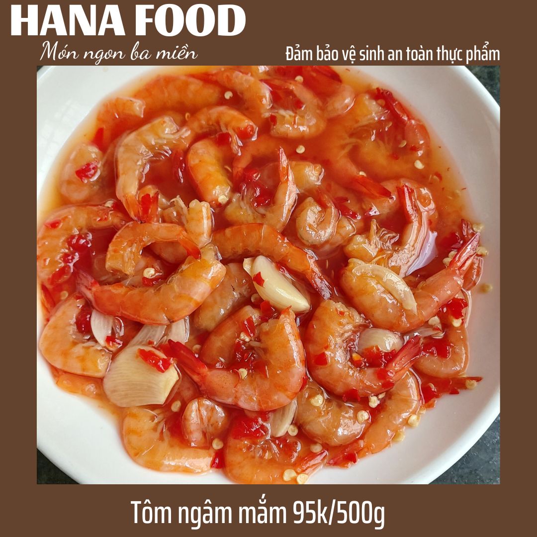 Tôm ngâm mắm tỏi ớt hũ 500gr - mắm cô linh