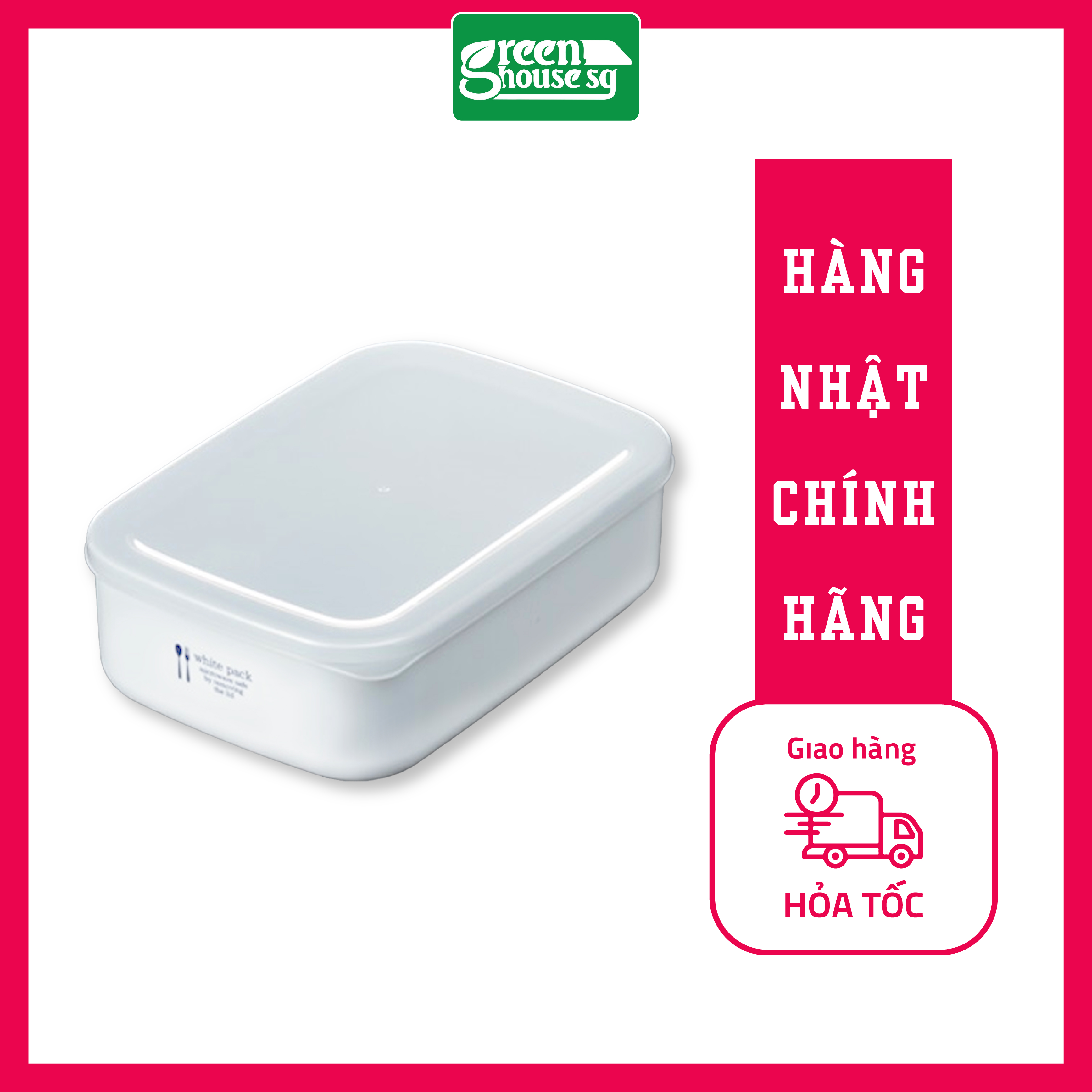 Hộp nhựa đựng thực phẩm White pack 900ml - Nhật Bản