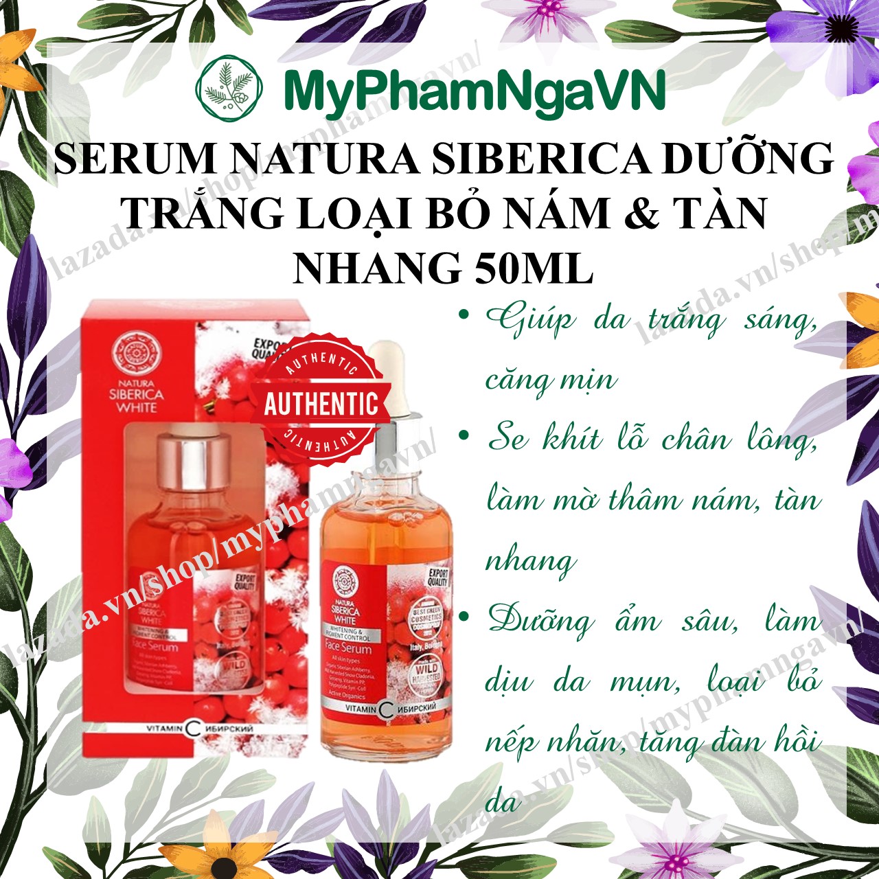 [HCM]Serum Dưỡng Trắng Và Ngăn Ngừa Nám Natura Siberica White 50ml