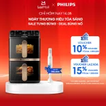 [SIÊU SALE TẶNG NỒI CƠM-SLCH] Nồi Chiên Không Dầu Philips NA462/70  Hai Giỏ Xếp Chồng | 10L - Hàng Chính Hãng