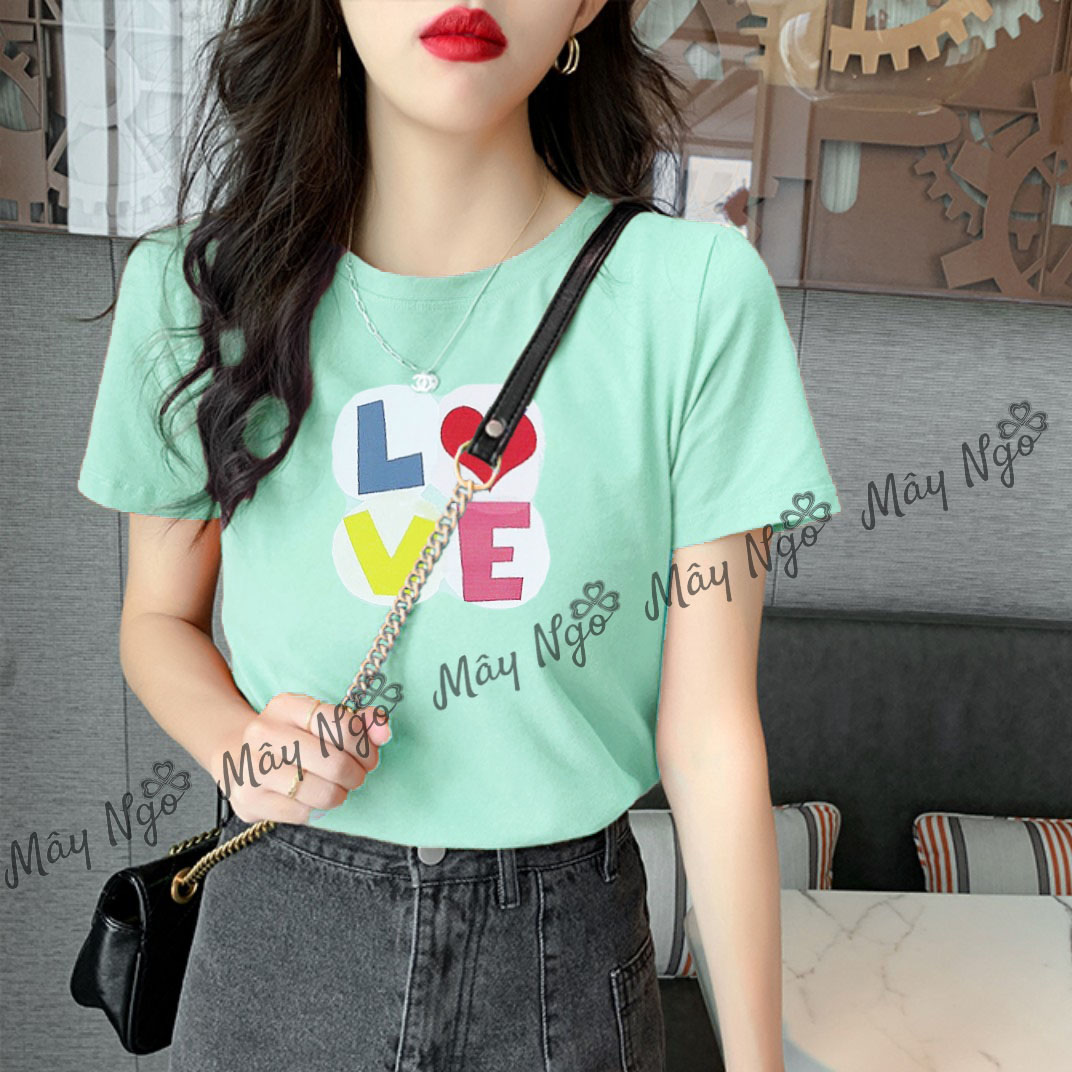 Áo thun thái form ôm in hình dễ thương thun co giãn mịn mát