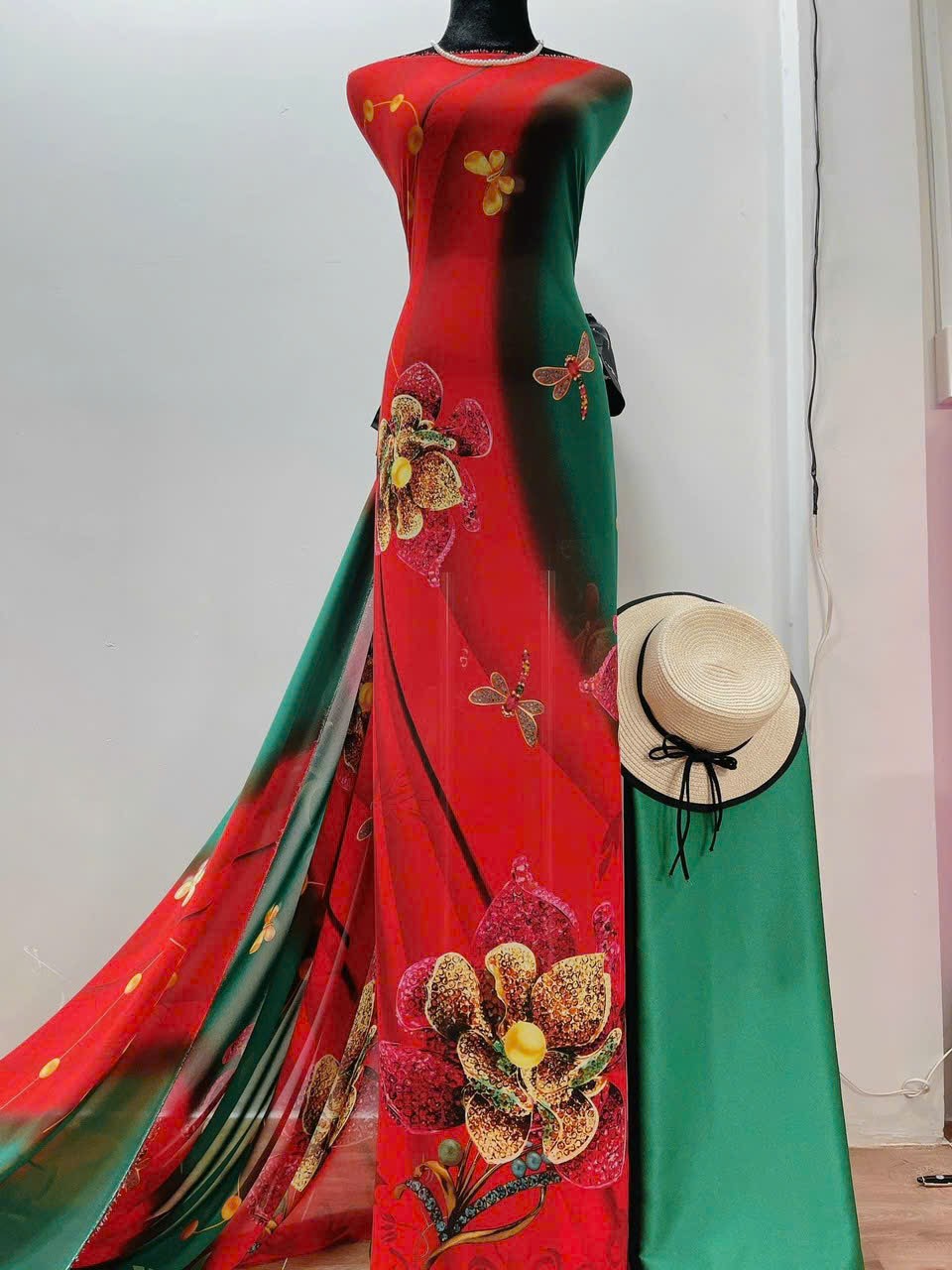 2m Vải voan Hàn hoa văn thiết kế đẹp độc lạ, may áo dài, áo đầm, áo kiểu, váy (1)