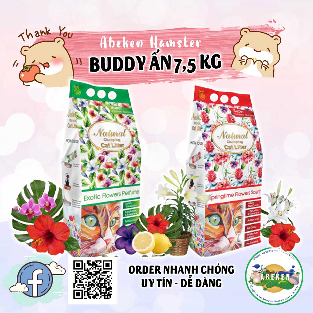 ✨FREESHIP✨ Buddy Ấn bao 7,5kg cho Hamster, Mèo