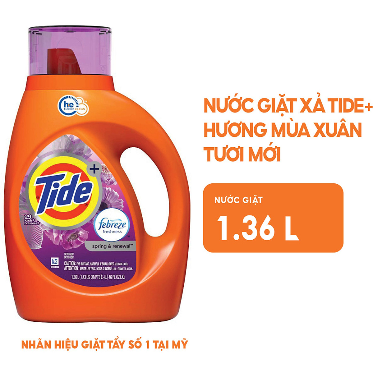 Nước Giặt Tide febrezen 1.36l