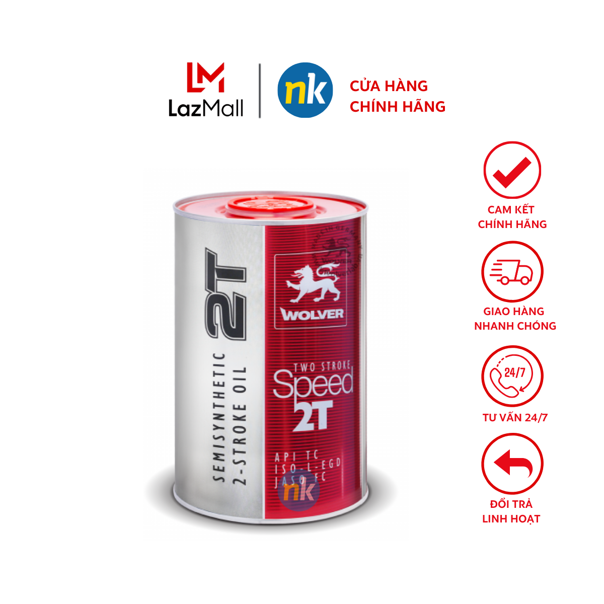 Nhớt 2 thì Wolver Speed 2T API TC nhập khẩu Đức