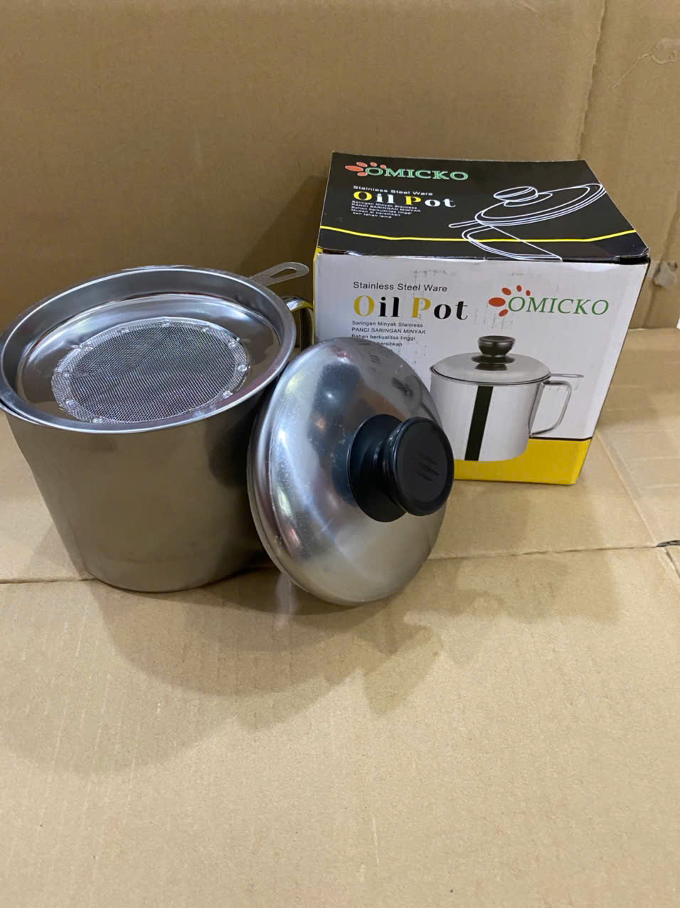 Bình Ca Inox Lọc Dầu Ăn -Lọc Dầu Ăn Xả Bỏ Dầu Ăn, Hũ Chứa Đựng Dầu Mỡ Lọc Cặn Dầu Cặn