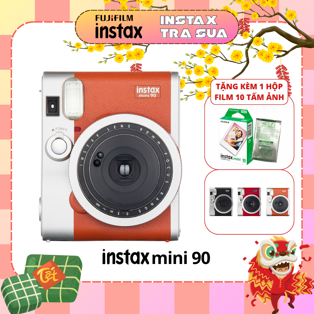 Máy ảnh chụp ảnh lấy liền instax mini 90 - tặng kèm 10 film - chính hãng fujifilm