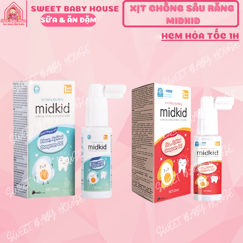 Xịt chống sâu răng midkid cho bé từ 1 tuổi. date 11/2026 - sweet baby house