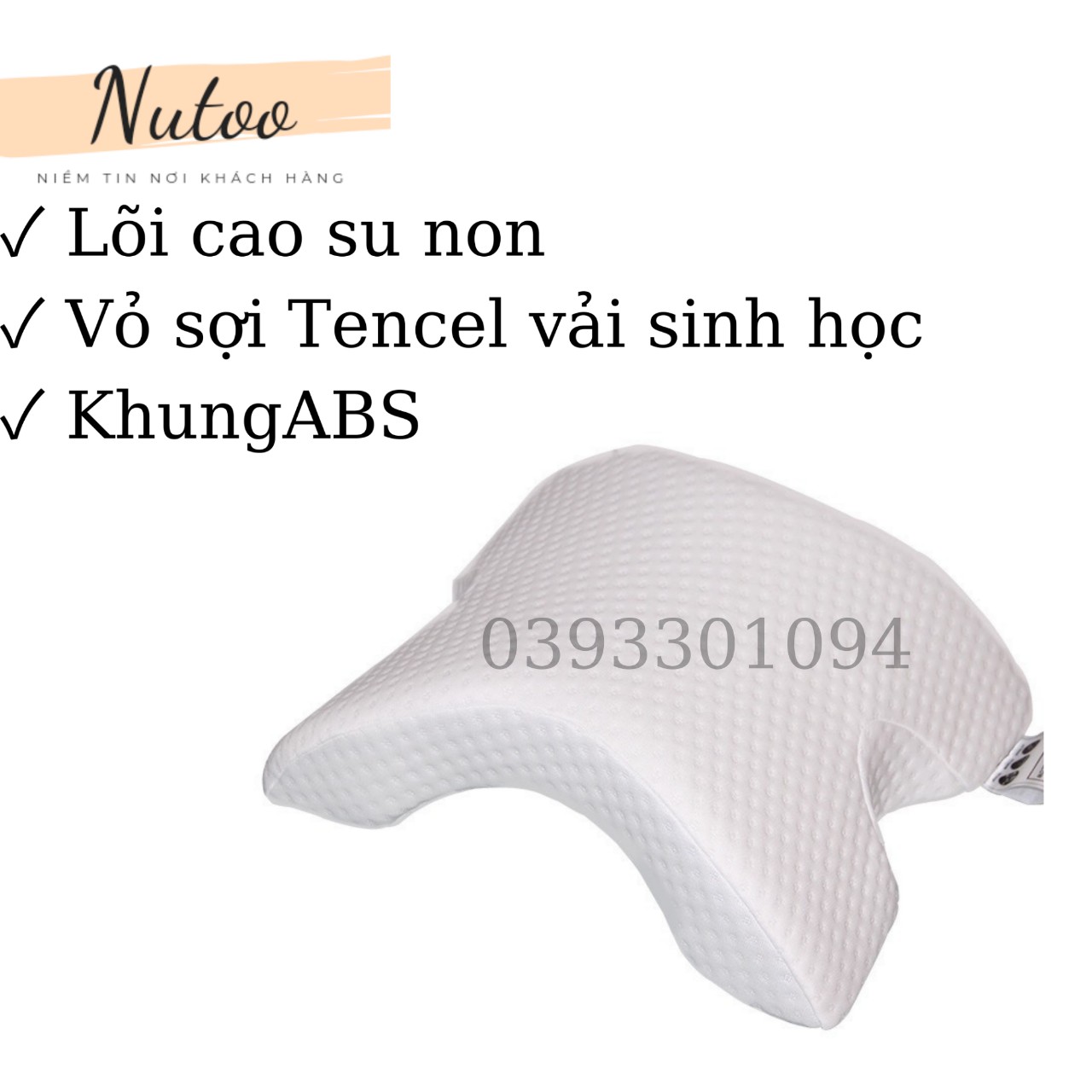 Gối cao su non chữ u kê tay ngủ chống tê mỏi tay, vai gáy