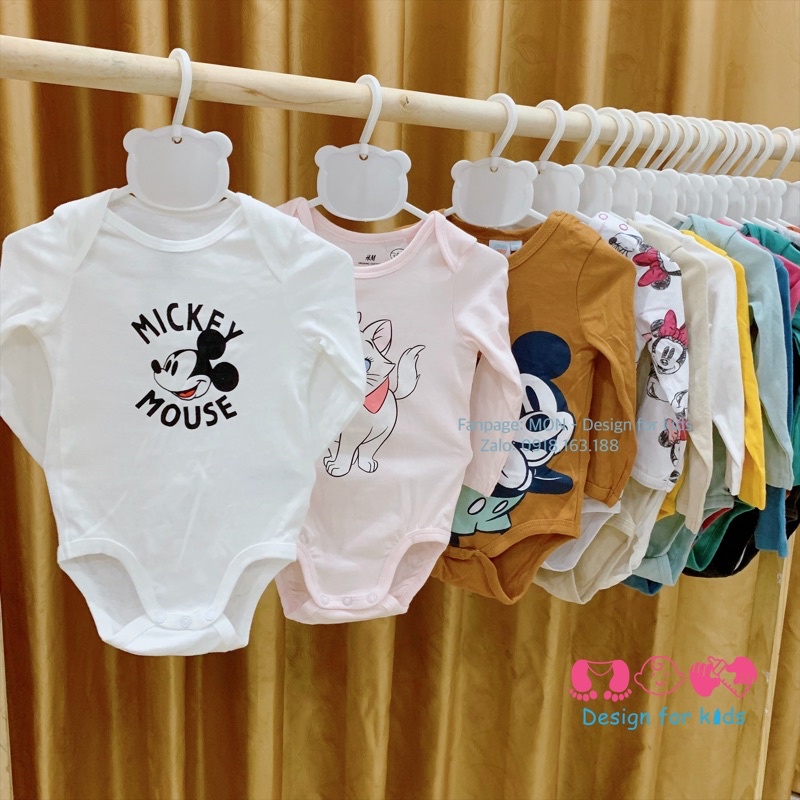 Body chip dài tay vải organic cotton hàng xuất dư cho bé