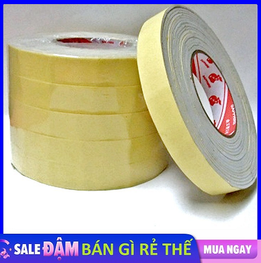 BĂNG KEO 2 MẶT CUỘN 16 VÒNG CAO 2CM