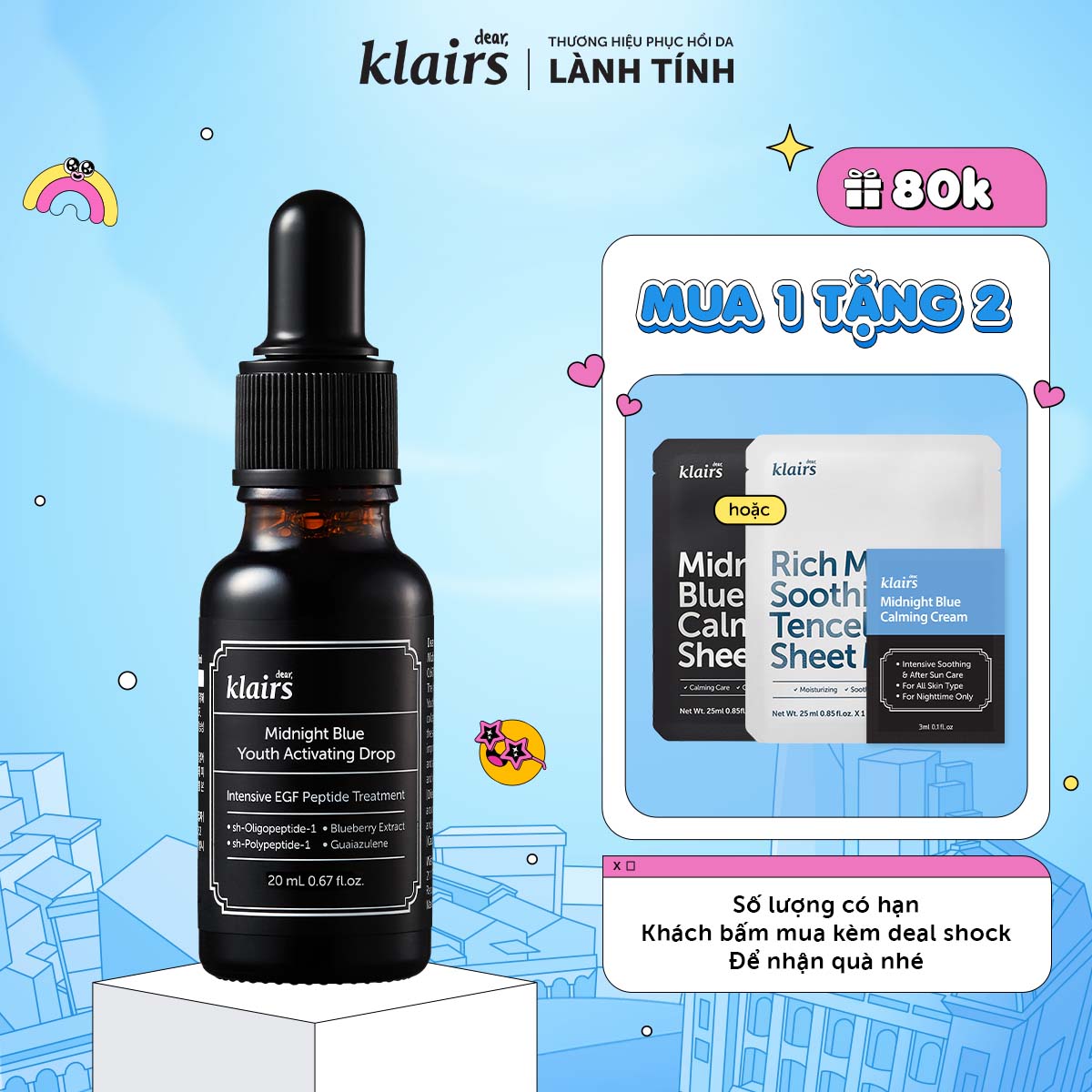 Tinh chất Dear, Klairs Midnight Blue Youth Activating Drop 20ml