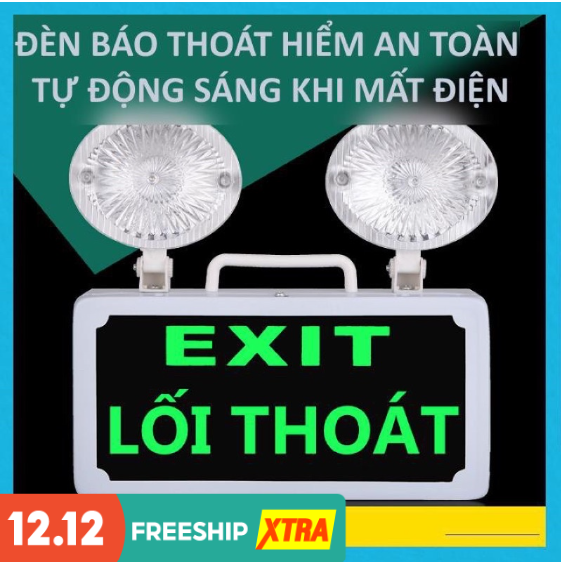 Đèn exit mắt ếch sự cố khẩn cấp chiếu sáng kết hợp biển chỉ dẫn thoát nạn, đèn sự cố kết hợp exit 2in1 .đèn cảnh báo sự cố kết hợp đèn exit chỉ xuống cầu thang.