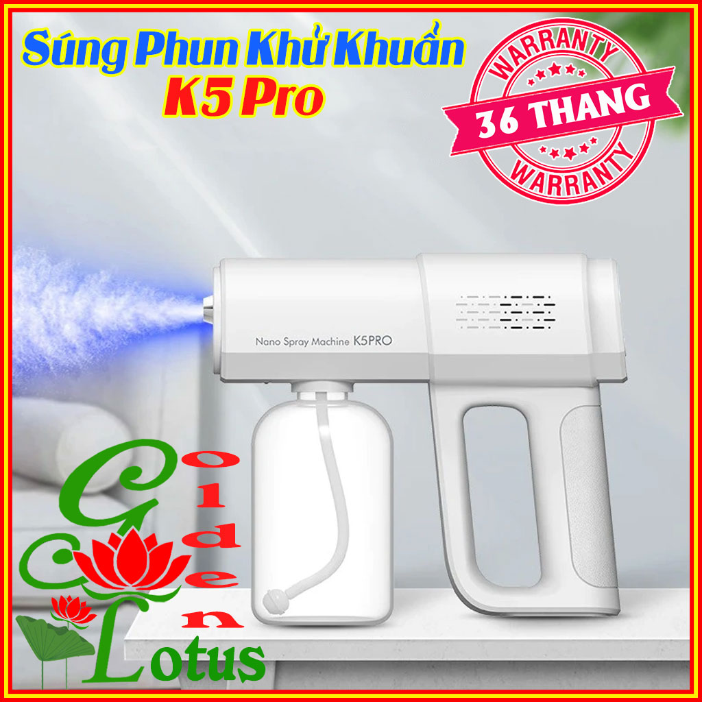 Máy phun cồn khử khuẩn cầm tay k5 pro - bình xịt cồn khử khuẩn - dung tích 380ml, máy xịt cồn tự động công nghệ đèn nano giúp khử khuẩn