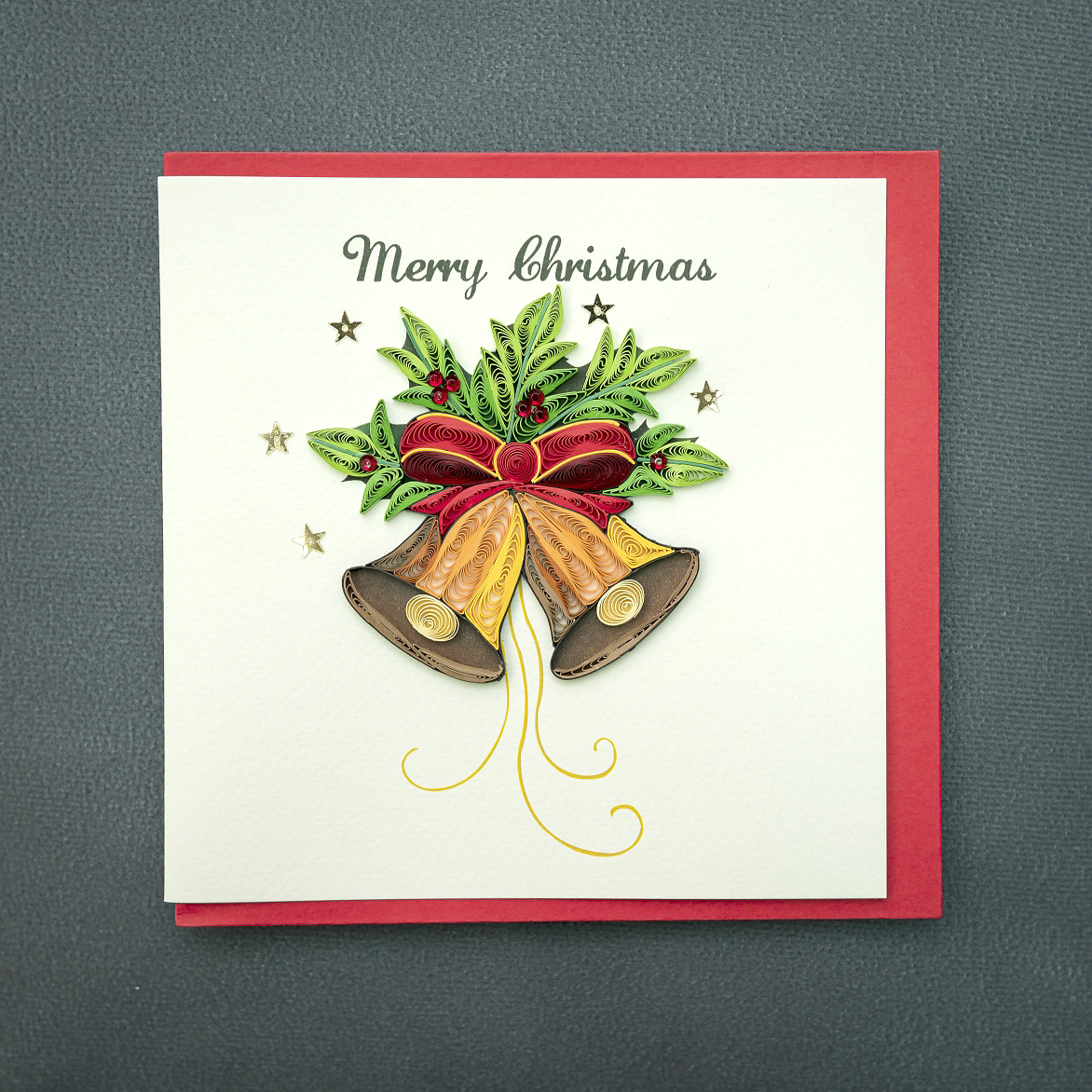 [HCM]Thiệp Giấy Xoắn Giáng Sinh NOEL26 15x15 cm - Merry Christmas (Quilling Card/ Handmade)