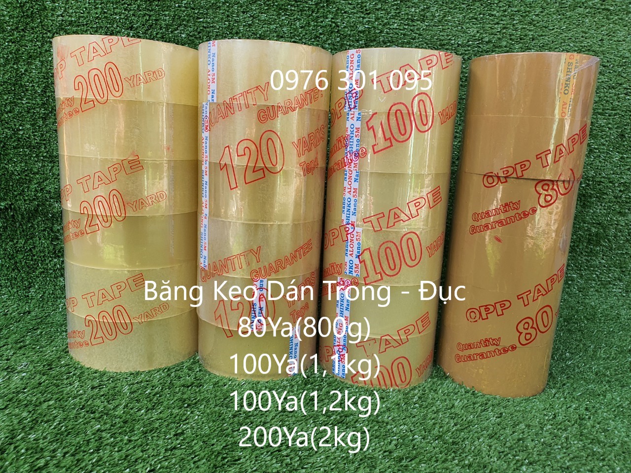 Băng keo 100 yards- trong, đục