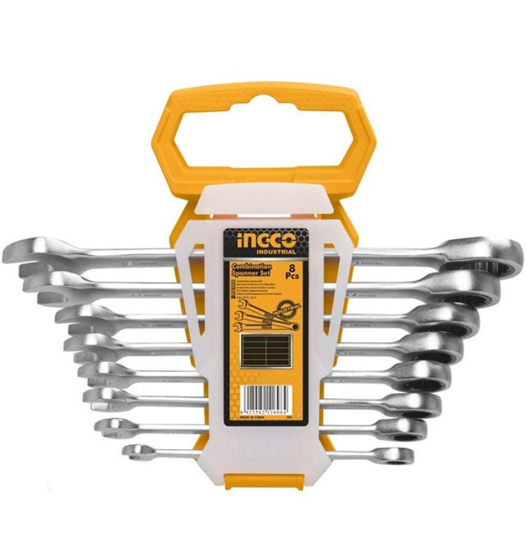 8-19mm bộ 8 cờ lê vòng miệng tự động ingco hkspar1082
