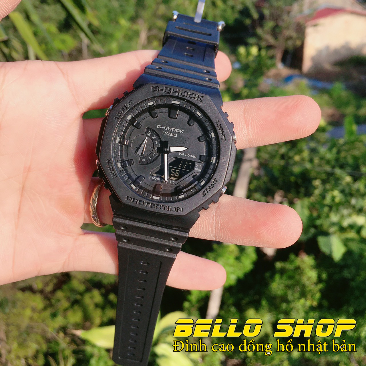 Đồng hồ nam G-Shock GA2100 FULL ĐEN thể thao nam nữ, Chống nước 200M,Tặng kèm pin dự phòng, Bảo hành 12 tháng  - BELLO STORE