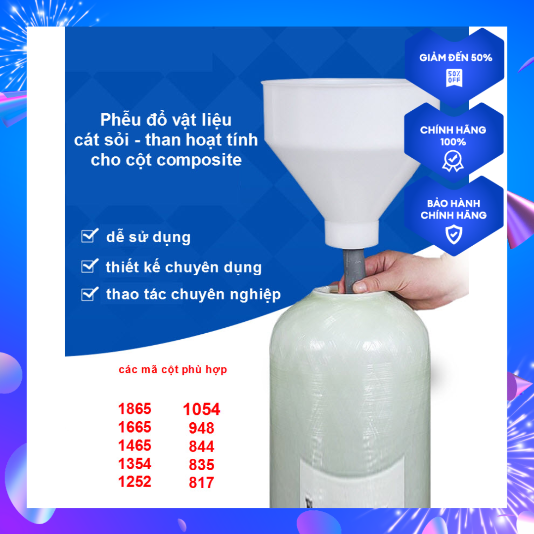 Phễu đổ vật liệu dành cho cột composite , phễu đổ than , cát- -Thiết bị lọc tổng