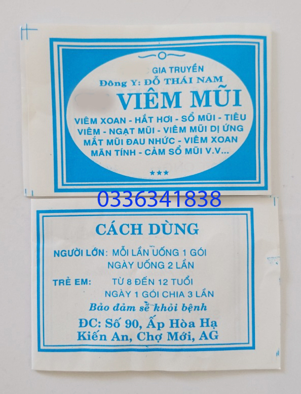 [Chợ Mới-An Giang] 100 Gói viêm mũi, viêm xoang Đỗ Thái Nam dạng viên (chính gốc)