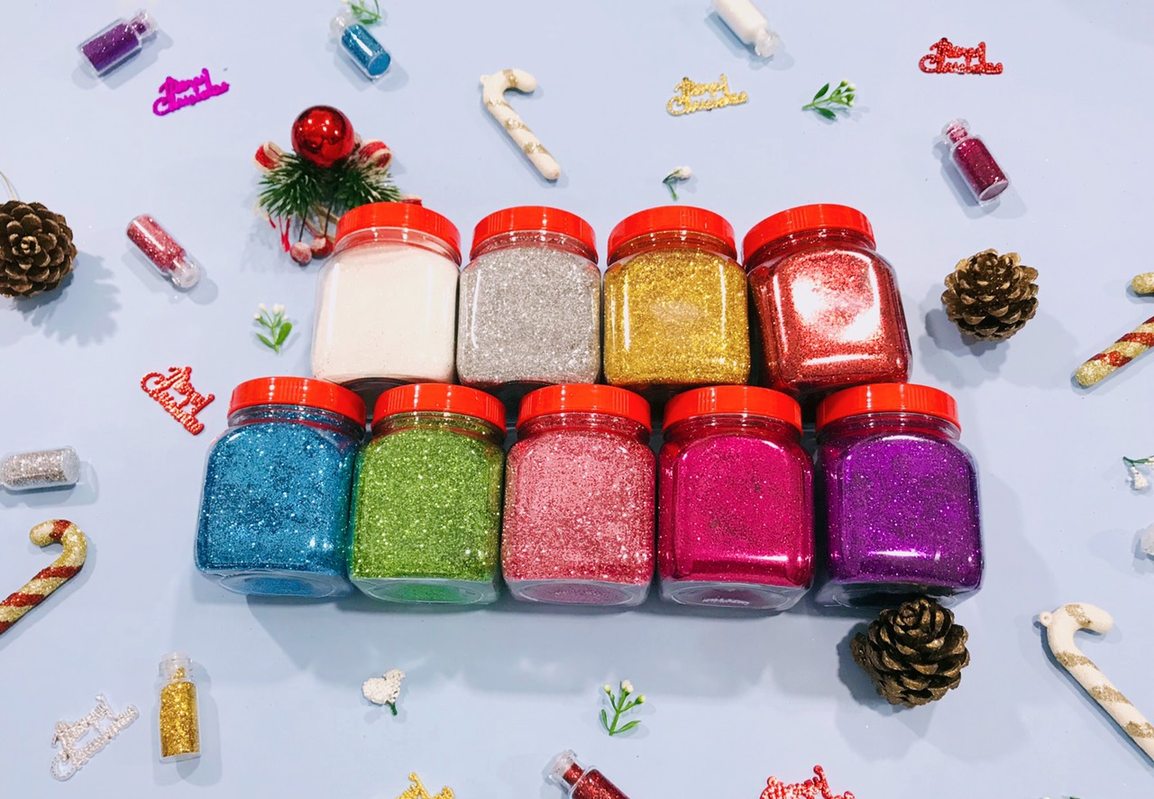 [150gam] Bột Kim Tuyến Mịn Nhiều Màu Trang Trí Thiệp, Móng Tay, Nguyên Liệu Smile,......