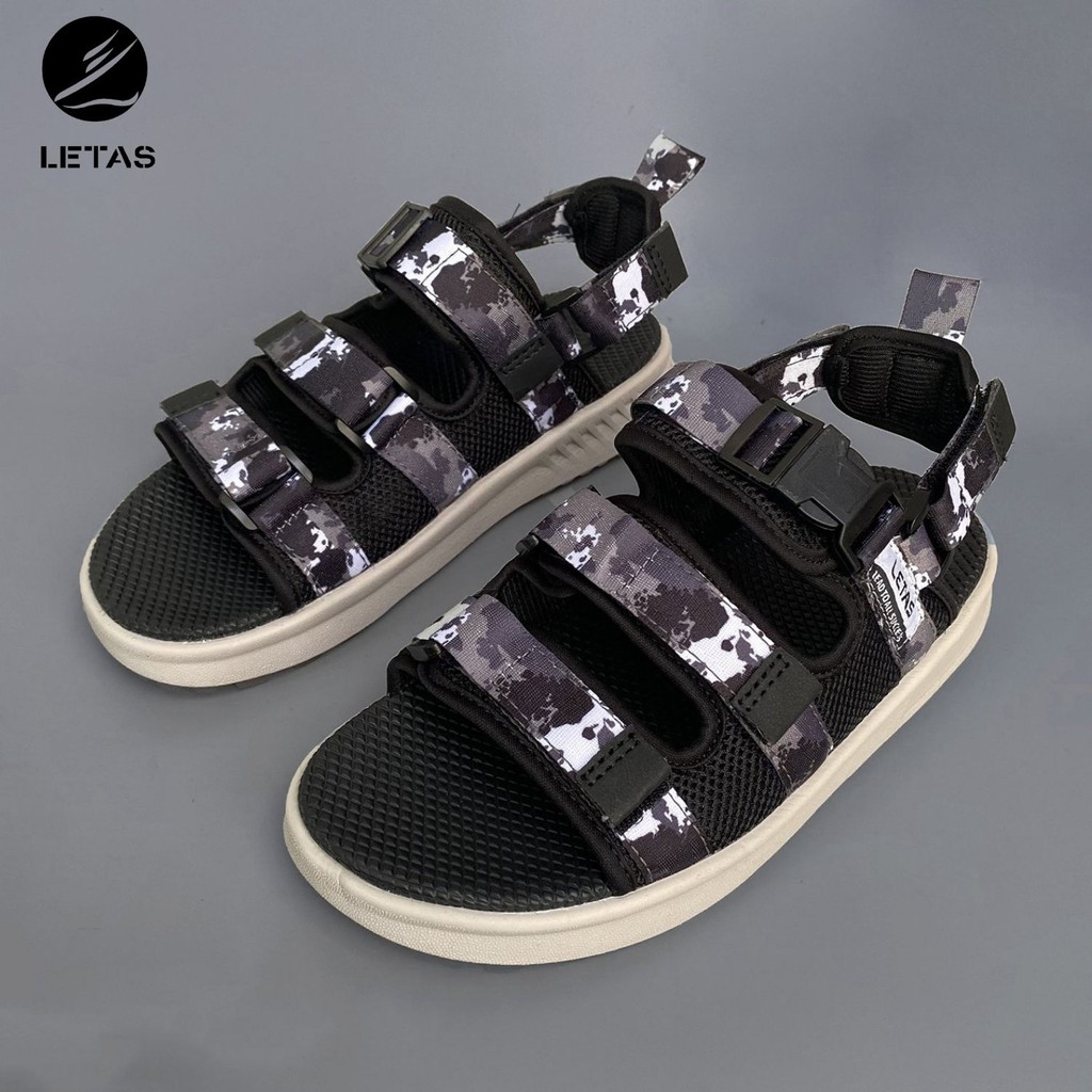 Sandal nữ,nam cá tính letas d1003 đen camo
