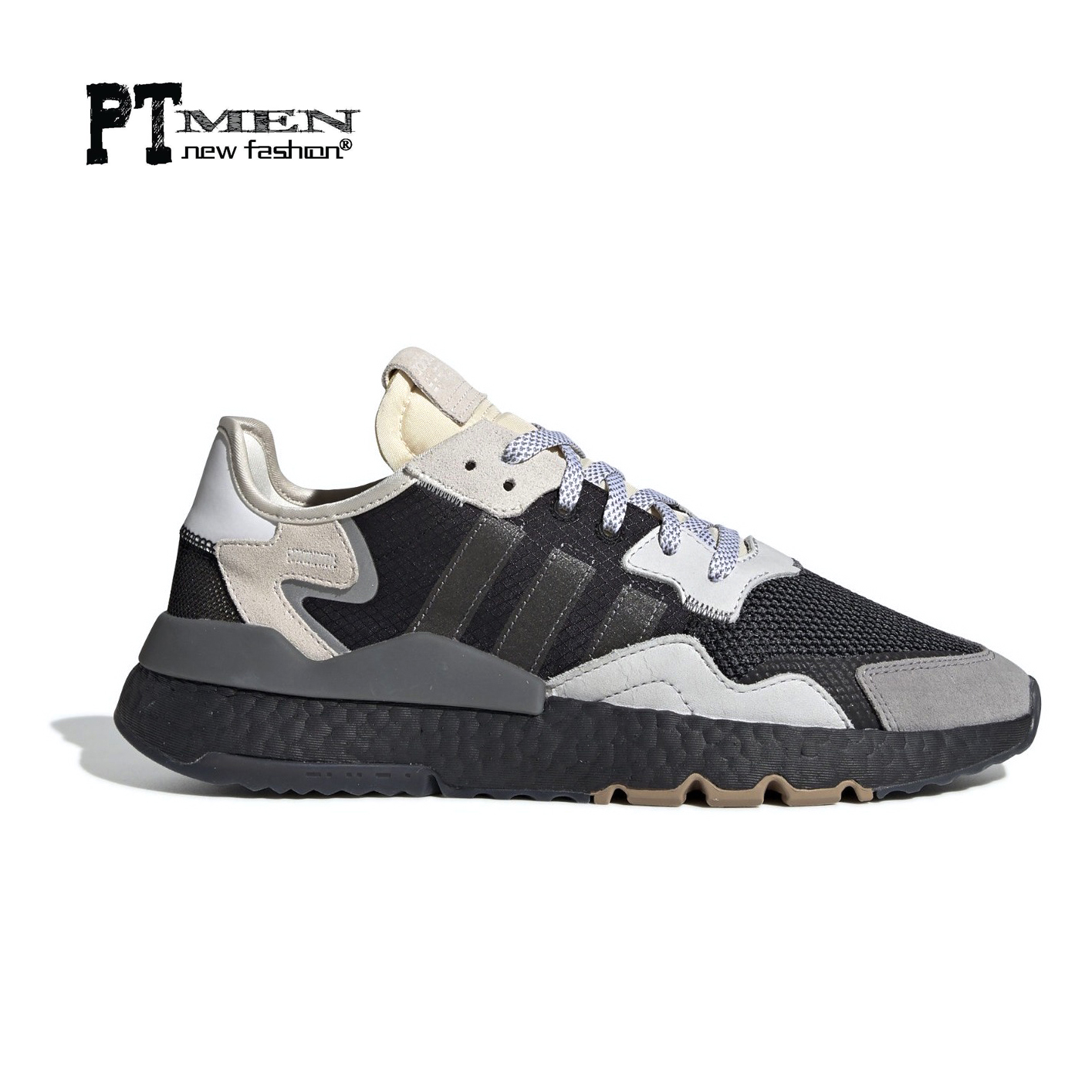 Giày sneaker nam Nite Jogger 2019 Black/Grey-Creamy White