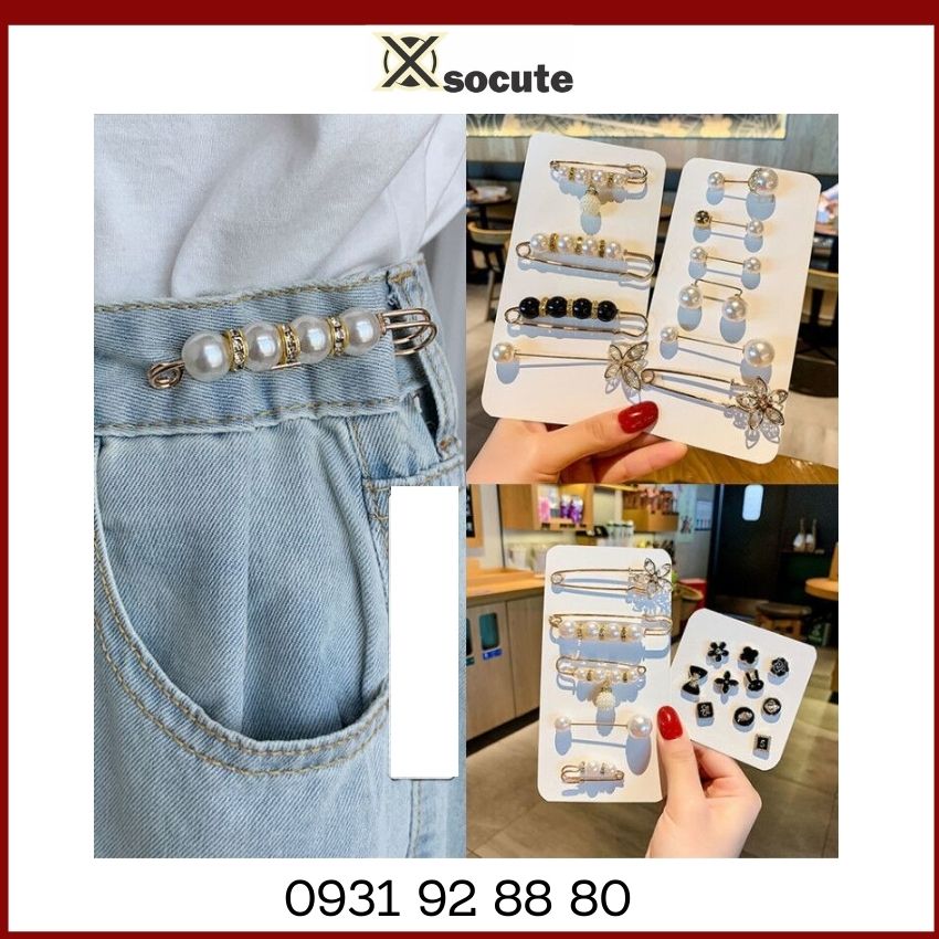Gim Trâm cài Quần Áo Váy, Phụ kiện chỉnh sửa vùng Eo, Lưng, Cúc Xsocute, vừa chỉnh sửa vừa là trang trí cho bộ cánh