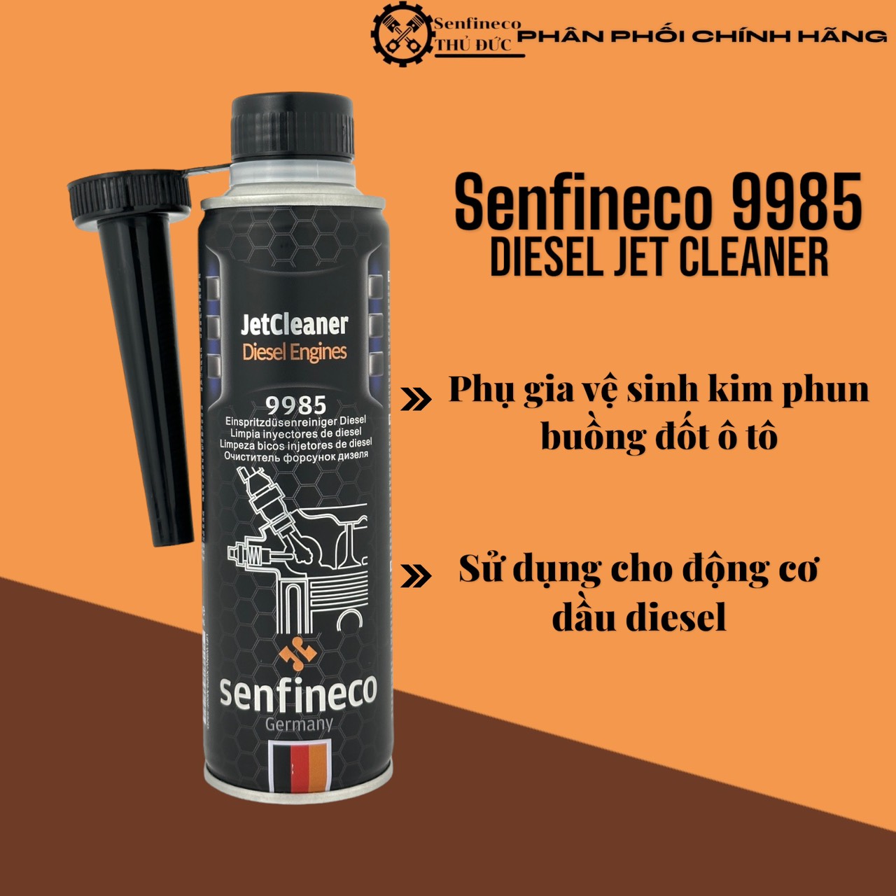 [HCM]DUNG DỊCH LÀM SẠCH KIM PHUN BÉC DẦU DIESEL CHÍNH HÃNG ĐỨC SENFINECO 9985-300ML