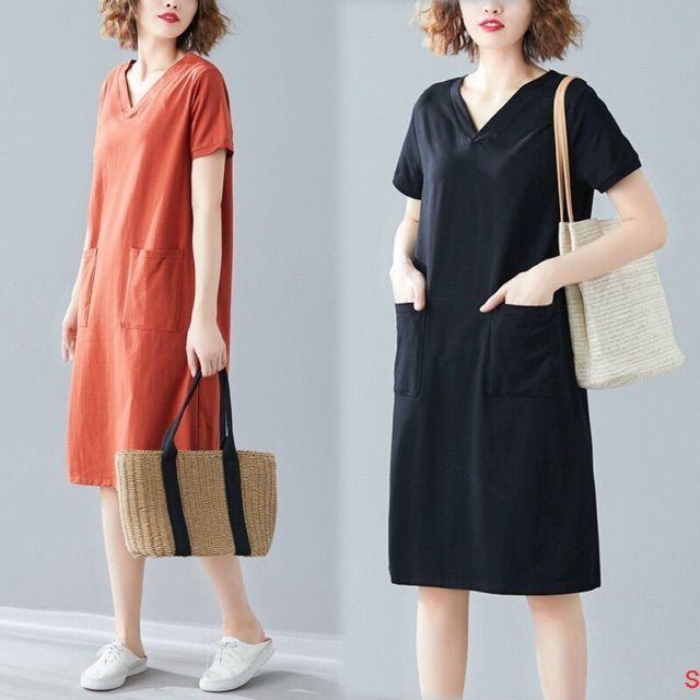 Đầm suông có túi siêu xinh