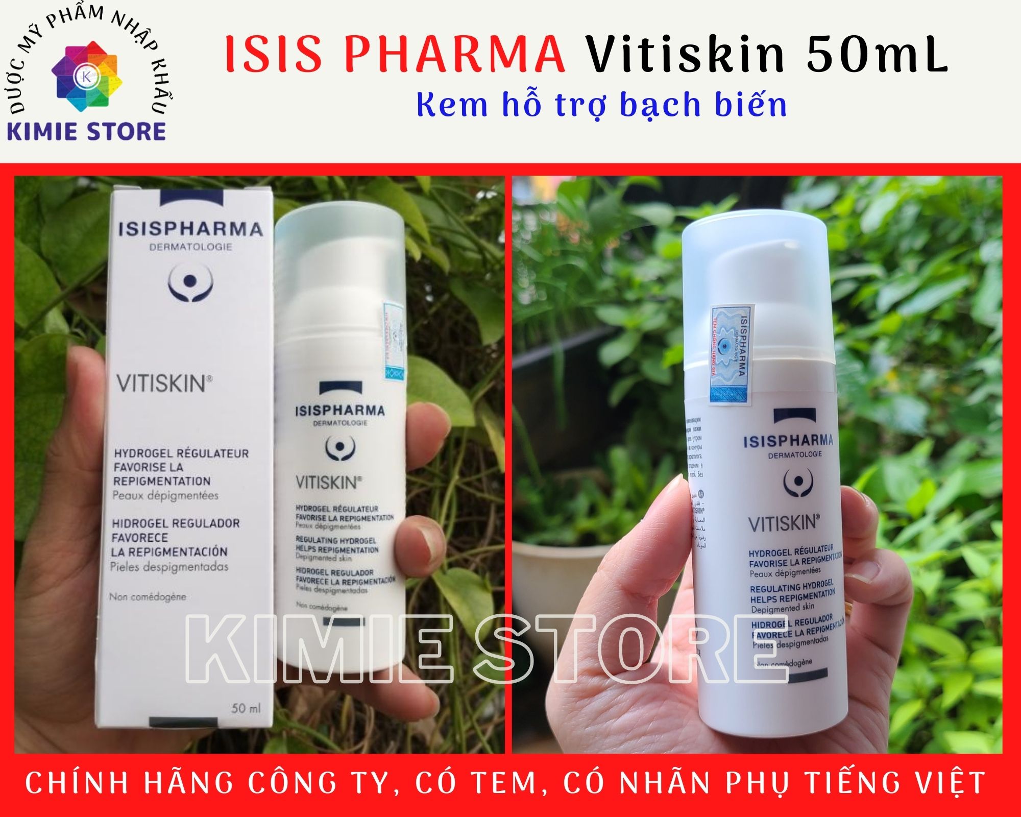 ISIS Pharma Vitiskin 50ml - Kem hỗ trợ bạch biến